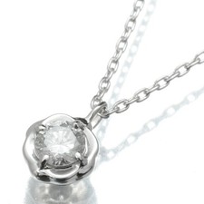 Necklace Natural Diamond 18K White Gold 750