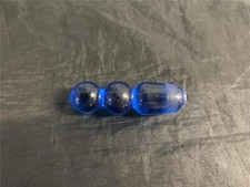 Vintage Glass Bottle Stopper Blue Double Ball Ground Bottom