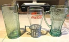 Vintage Coca-Cola Glass with Metal Cup Holder + Property of Coke Glass plus Mug