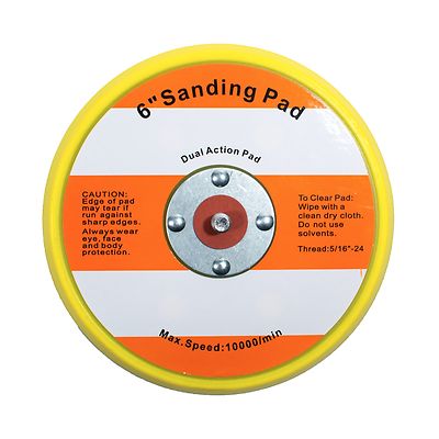 TGR 6'' Hook and Loop Sanding Pad with 5/16''-24 Threads