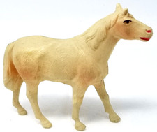 Horse Celluloid Toy Figurine Flowing Mane Black Eyes Vintage