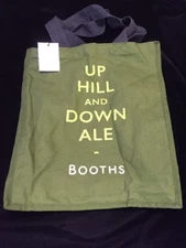 Booths Up Hill and Down Ale Tote Bag Green Reuse Cotton Collector England UK New