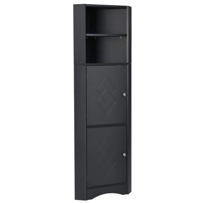 Runesay Linen Cabinet 61.02'' H X 15'' W, W/ Doors Adjustable Shelves In Black