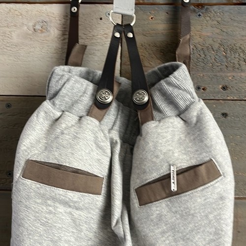 NEW Met Jeans Italy Kids Sweatpants with Suspenders Gray 4-5 XS - Picture 7 of 10