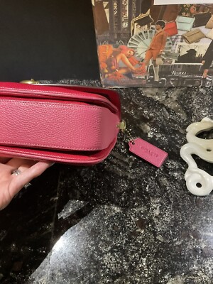 Coach Cassie Crossbody Top Handle Pebbled Leather 69524 Cherry | eBay