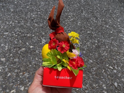 Vtg Collectible Paper Easter Bunny Egg Flowers Candy Box Teuscher Chocolates HTF - Picture 6 of 10