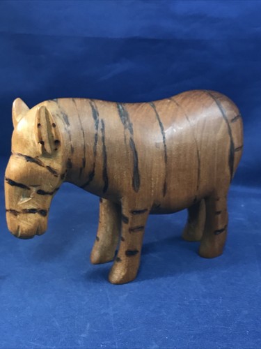 Figura de cebra tallada a mano escultura de madera figura de madera 5,5 pulgadas - Imagen 4 de 16
