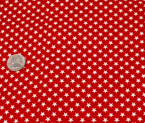 Michael Miller "Stars" C-326 1 Yard White Stars on Red Background