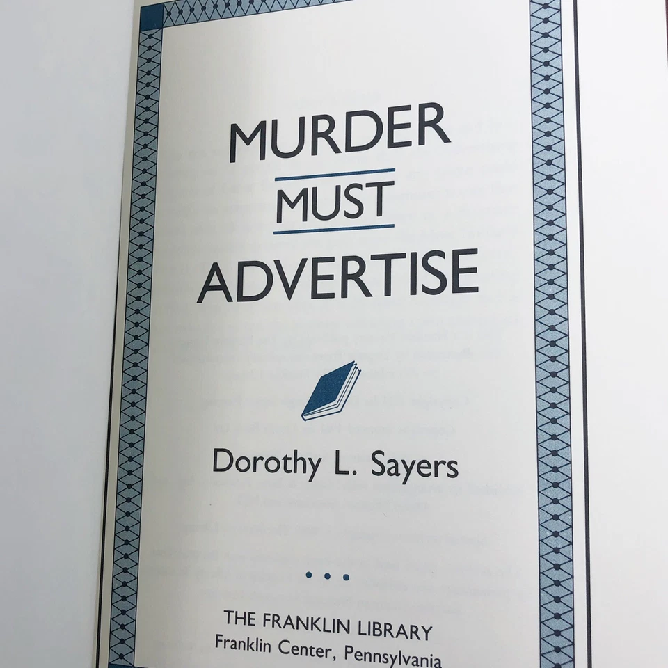 Murder Must Advertise от Dorothy L Sayers The Franklin Library хорошее состояние - Изображение 3 из 4