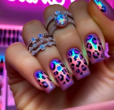  Kunstnägel Leopard    Selbstklebend 24Stück Nails künstliche Fingernäge Set 