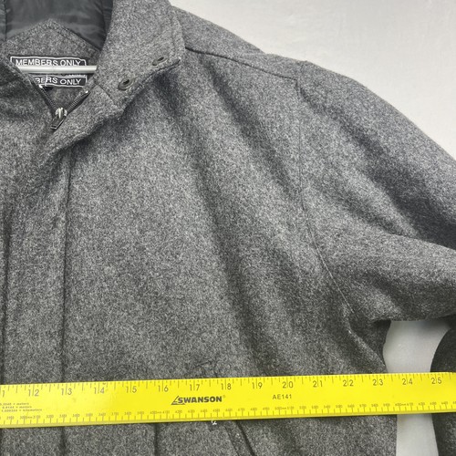 Vintage MEMBERS ONLY Jacket Men’s Size XL 46 Wool Bomber Charcoal Gray Insulated - Picture 10 of 11
