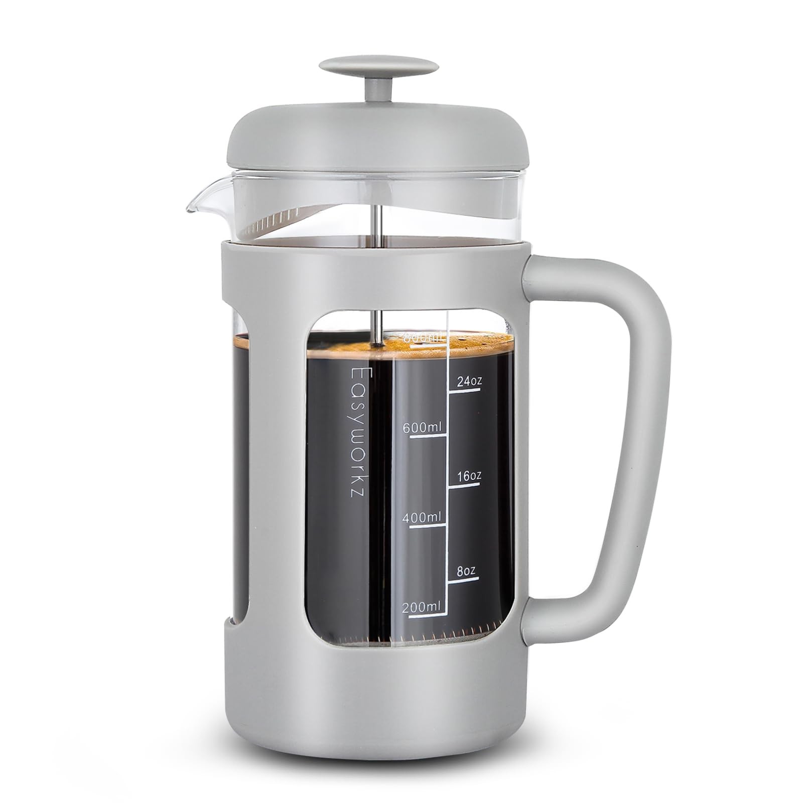 34 Oz Coffee Tea Maker With Borosilicate Glass,soft Grip Han