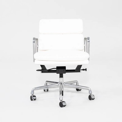 2010s Herman Miller Eames Soft Pad Management Desk Chair with White Leather