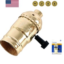 3-Way Lamp Socket, Medium Base, Turn for Low-Medium-High Light Settings, For ...