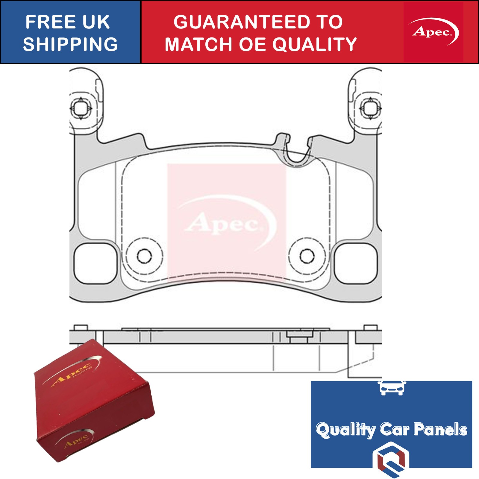 For Porsche Cayenne 2017-2025 3.0 Rear Apec Brake Pads Set PAD2276
