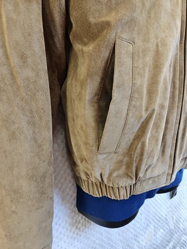 ROUNDTREE & YORKE Light Brown Suede Leather Jacket Sz S Washable $199. NEW NWT - Picture 7 of 21