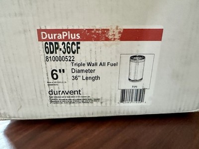 DuraVent DuraPlus All-Fuel Chimney Pip   6'' Diameter x 36'' Length - Free Ship