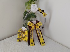 ?? Handmade 2.5" 4" Brownies Girlguiding Yellow Hair Clip Bow Bobble Headband