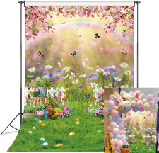 Spring Easter Backdrop for Photography New-5X7Ft Spring Nature Pink Flower Backg
