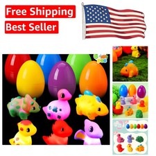 Dazzling Light-Up Dinosaur Bath Toy Set in Pre-Filled Easter Eggs   Kid-Approved