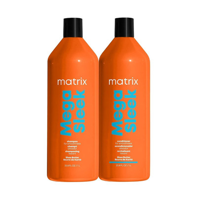 Mega Sleek Shampoo and Conditioner Set - Smoothing and Moisturizing, Anti-Frizz,