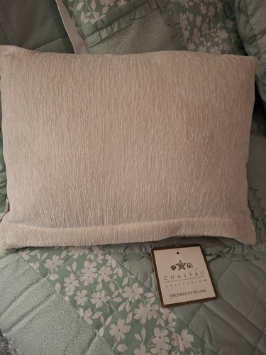 Coastal Collection Beach Pearl Beads Shells Pillow 14x11 Multi Color Cream Back - Picture 7 of 11