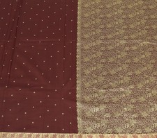 Sushila Vintage Maroon Saree Art Silk Woven Floral Pallu Border Sari 6Yds Fabric