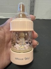 1990 Precious Moments Pink Girl Welcome Baby Decorative Baby Bottle