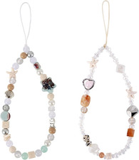2Pcs Starfish Beaded Camera Wrist Straps, Cute Phone Chain Lanyard Starfish Brac