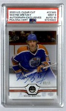 Wayne Gretzky 2020-21 UD Clear Cut Exclusives Rookie Auto /15 #CC-WG PSA 9
