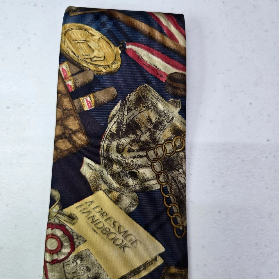 Винтажный Hathaway мужской шеи галстук конный скачки выездки шелк классический - Изображение 4 из 4