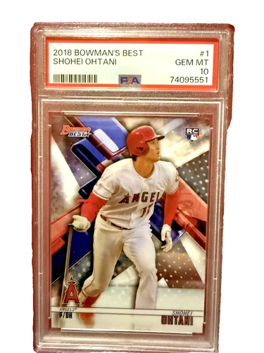 2018 BOWMAN'S BEST SHOHEI OHTANI #1 GEM MT 10 ROOKIE ANGLES BATTING CARD.