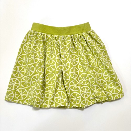 Tea Collection Skort Size 5 Lime Green Citrus Lemon Print Cotton Skirt Shorts