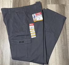Men's Wrangler Cargo Pants Relaxed Fit Gray Five Star Heritage NEW 36x34 Stretch