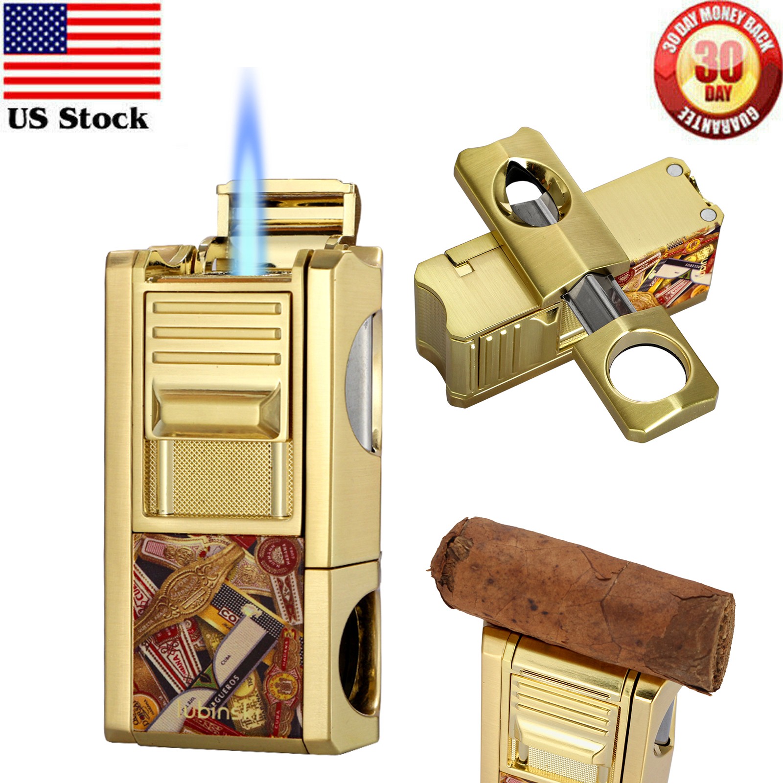 With Punch Needle Cigar Holder 1 Jet Flame