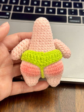 Crochet Patrick Star SpongeBob keychain plushie Amigurumi Stuffed Anime Doll