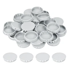 64Pcs 55mm Light Gray Nylon Plastic Round Locking Hole Plugs Insert End Caps