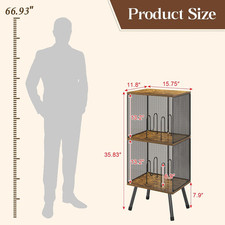 3-Tier Record Player Stand, Turntable Stand with Storage up to 200 Albums, Co...