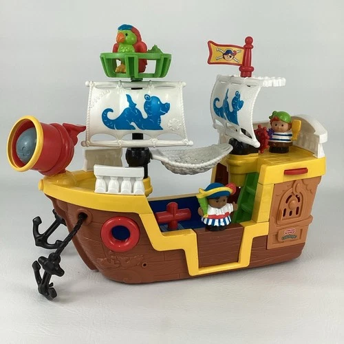 Fisher Price Little People Pirate Ship Sound Music Figures COMPLETE Vintage 2005