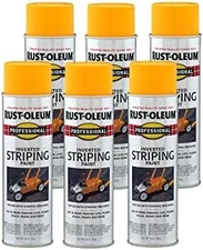 Professional Yellow Striping Spray Paint 6 Pack 18 oz