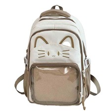 Kawaii Cat Ita Bag Backpack with Pin Badge Display Stylish Travel Bag for Wom...