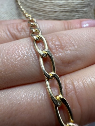 Cadena de eslabones ovalados huecos de oro amarillo de 9 quilates de segunda mano SC364 - Imagen 16 de 16
