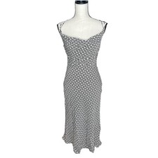 NWT Lulus Sincerely Effortless Black and White Abstract Print Midi Dress XS