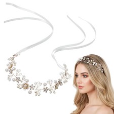 Pearl Wedding  Bridal Headpiece for , Hair Crystal Flower Girl Hair Accessor...