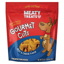 Gourmet Cuts Beef and Cheese Flavor Soft Chewy Dog Treats 25 oz Made in USA 2pk