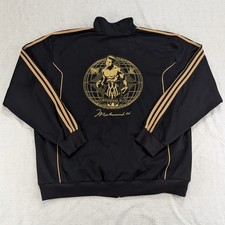 Vtg Muhammad Ali ADIDAS Originals Trefoil Sway Track Jacket Men's 3XL 3XT Black