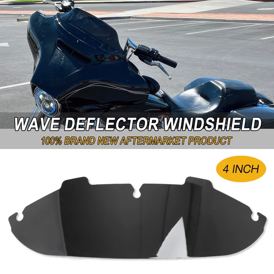 Pára-brisa 4" preto para Harley Electra Street Glide Touring 1996-2013 - Imagem 2 de 4