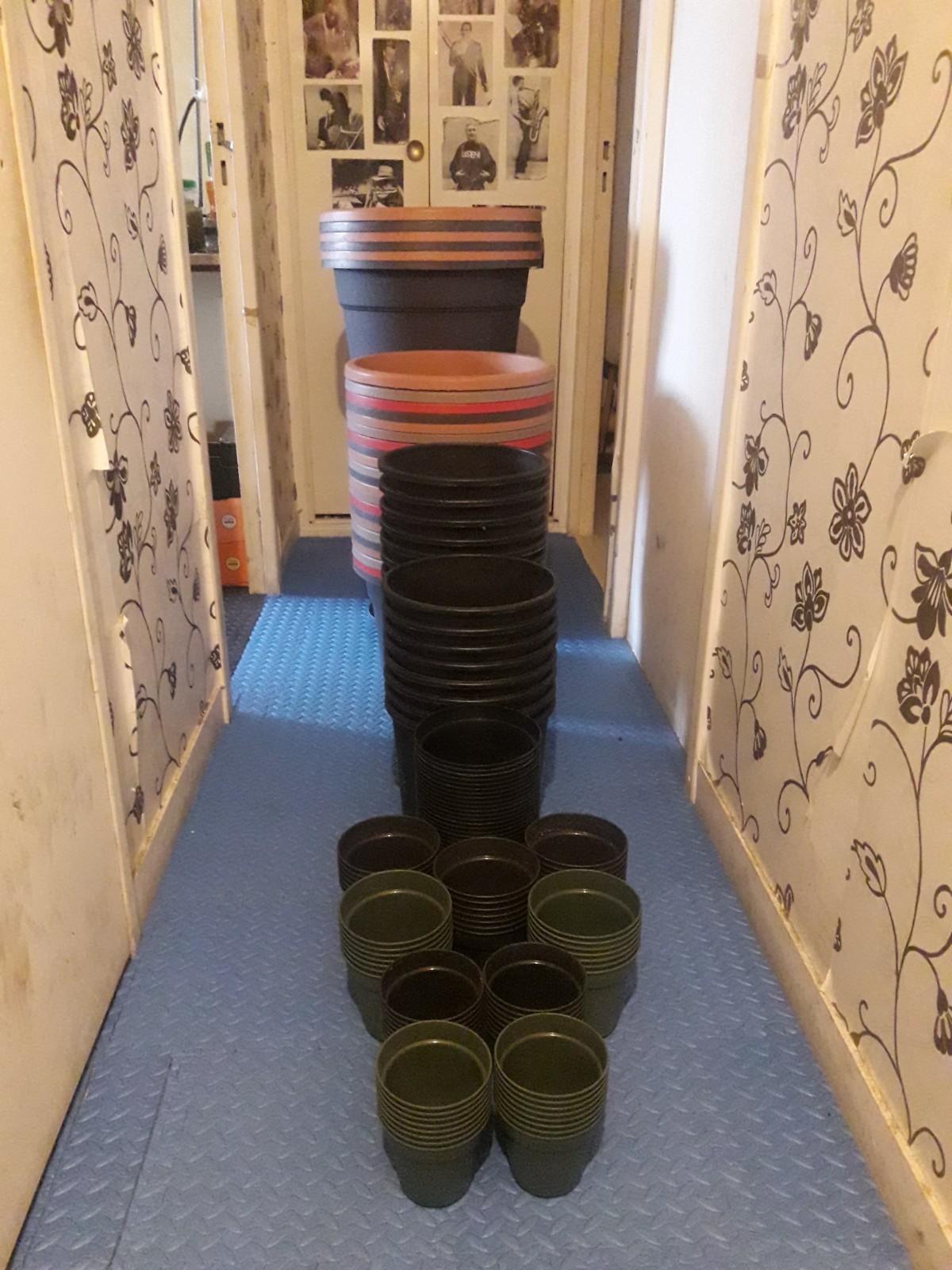Pots de fleurs plastiques anti-UV avec soucoupe intégrée