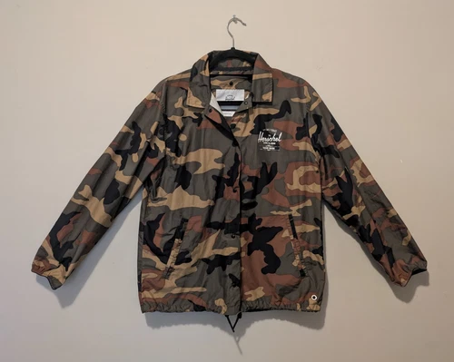 Giacca a vento Herschel donna Voyage Coach mimetica impacchettabile taglia small LEGGI