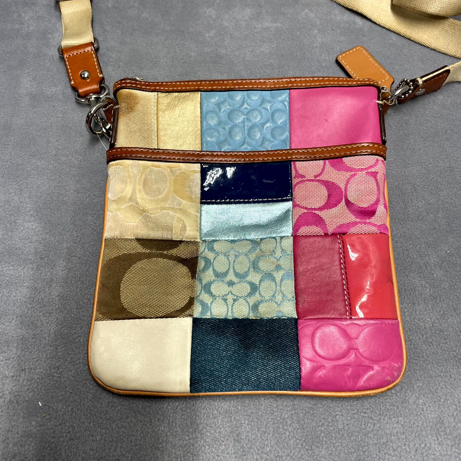 Coach Women's Handbag Multicolor Patchwork Pocket… - image 3